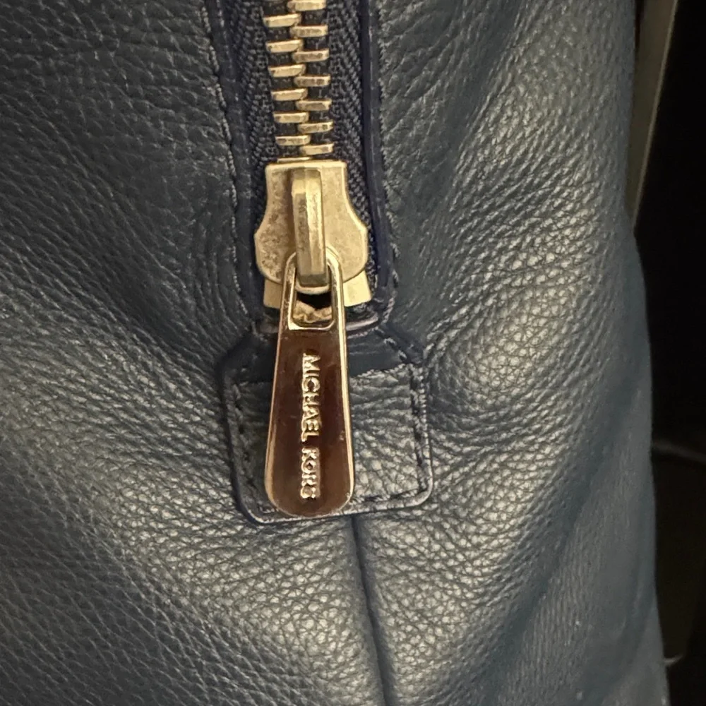 Michael Kors Navy Leather Satchel